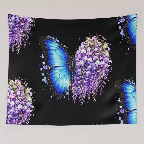 Item preview, Wisteria Butterfly Watercolor Illustration designed and sold by ColorSplash123.