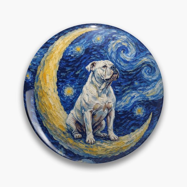Item preview, Funny American Bulldog Starry Night Painting Cute Moon Stars Mom Dad Kids designed and sold by FurryHavenPH.
