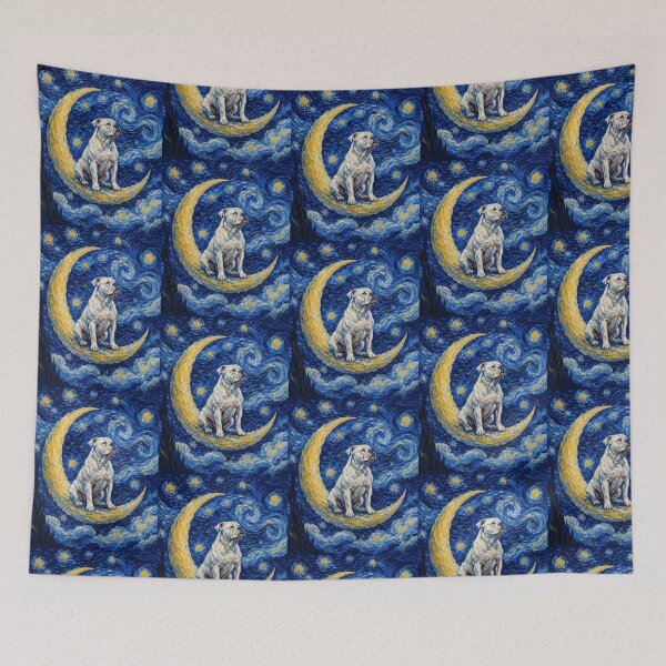 Item preview, Funny American Bulldog Starry Night Painting Cute Moon Stars Mom Dad Kids designed and sold by FurryHavenPH.