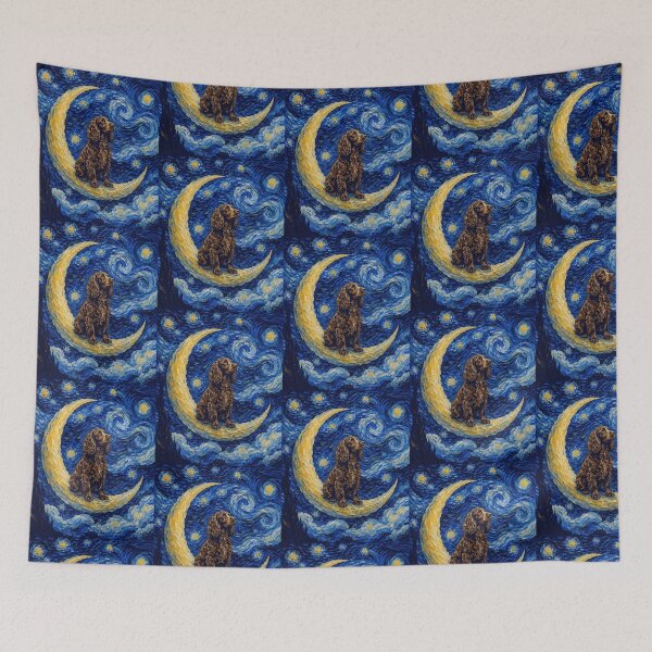 Item preview, Funny American Water Spaniel Starry Night Painting Cute Moon Stars Mom Dad Kids designed and sold by FurryHavenPH.