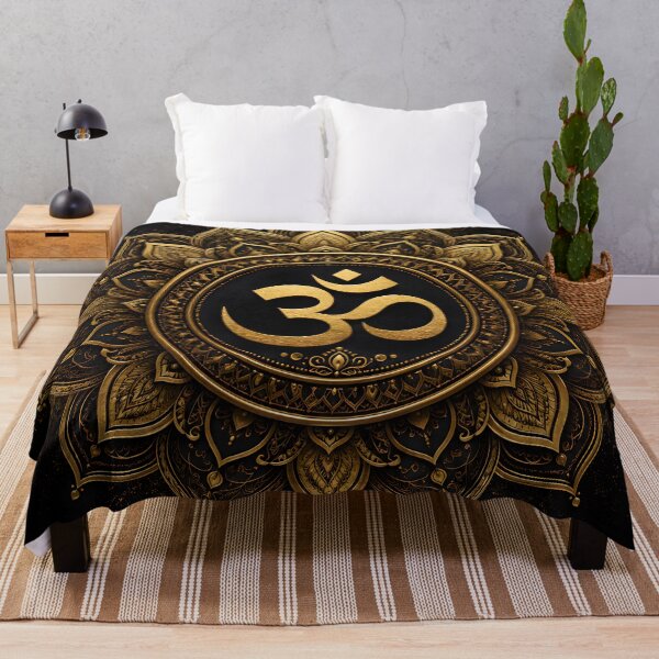 Item preview, Golden Om Sacred Mandala Art designed and sold by hutofdesigns.