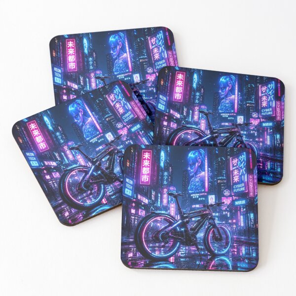 Item preview, Futuristic Neon Cyber-Bike - Electric Bicycle Future City | Genesis Collection designed and sold by NeonRealmsStudio.
