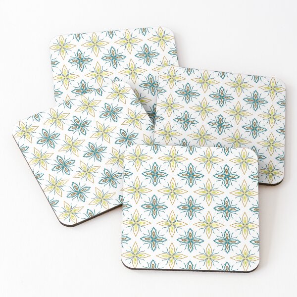 Item preview, Elegant Geometric Floral Seamless Pattern in Teal designed and sold by AjjimaJKM.