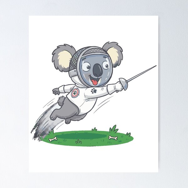 Item preview, Cute koala Fencing, funny sports design, Sports Gift designed and sold by BobaTeeStore.
