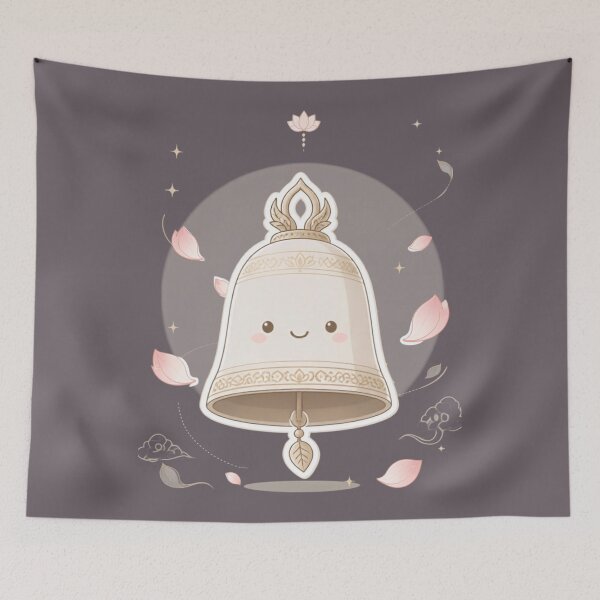 Item preview, Smiling Lotus Bell – Peaceful Pastel Charm Thai Minimal Design designed and sold by CosmicQuietStudio.