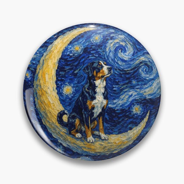Item preview, Funny Appenzeller Sennenhund Starry Night Painting Cute Moon Stars Mom Dad Kids designed and sold by FurryHavenPH.