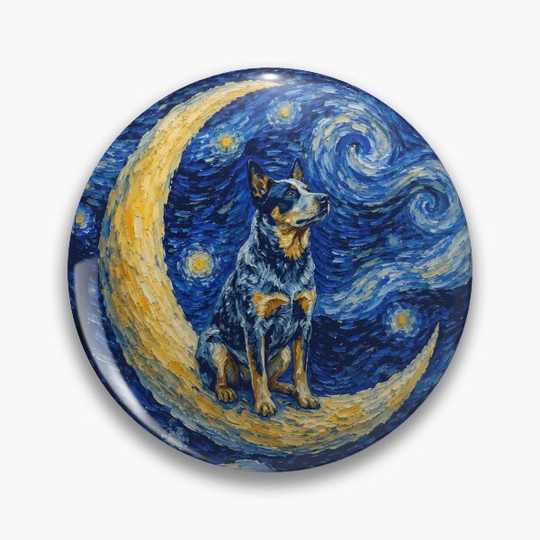 Item preview, Funny Australian Cattle Starry Night Painting Cute Moon Stars Mom Dad Kids designed and sold by FurryHavenPH.
