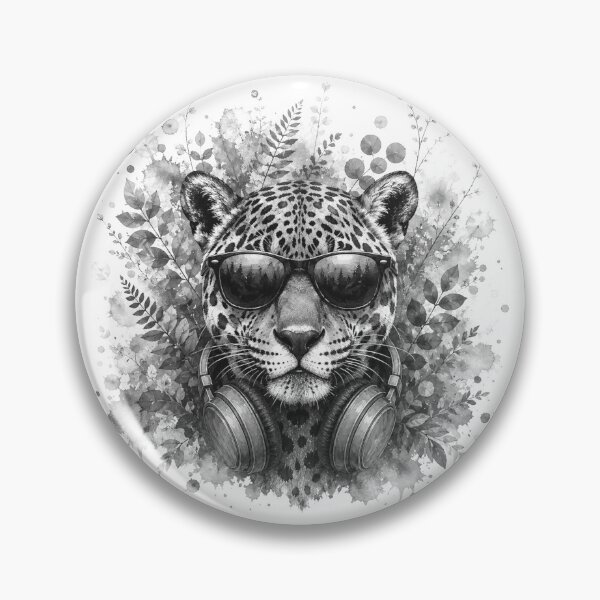 Item preview, Cool Jaguar with headphones designed and sold by Rose Design & Photos.