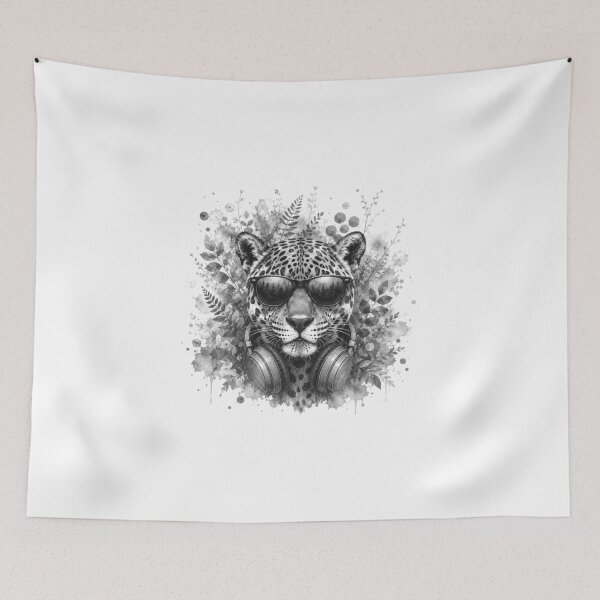 Item preview, Cool Jaguar with headphones designed and sold by Rose Design & Photos.