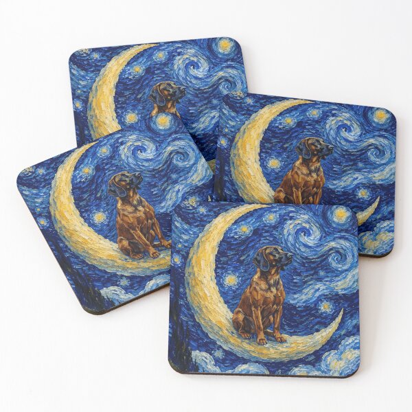 Item preview, Funny Bavarian Mountain Scent Hound Starry Night Painting Cute Moon Stars Mom Dad Kids designed and sold by FurryHavenPH.