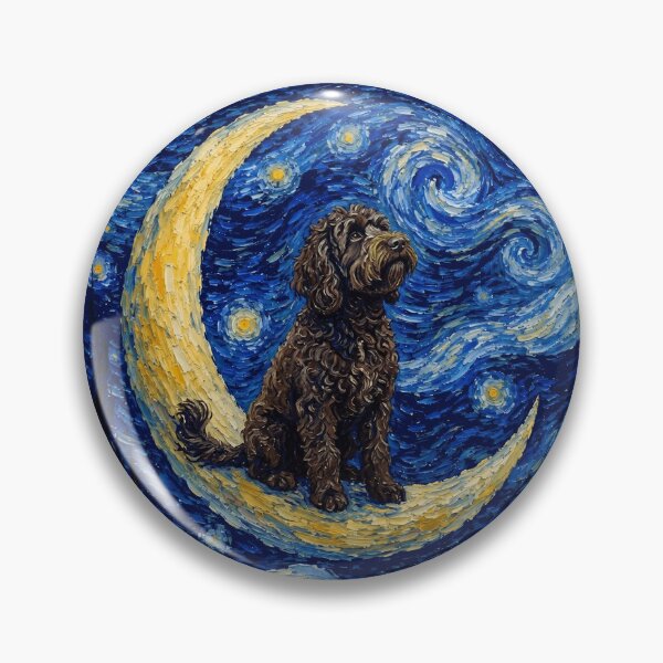Item preview, Funny Barbet Starry Night Painting Cute Moon Stars Mom Dad Kids designed and sold by FurryHavenPH.