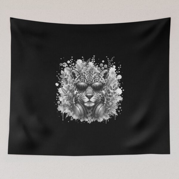 Item preview, Cool Jaguar with headphones designed and sold by Rose Design & Photos.