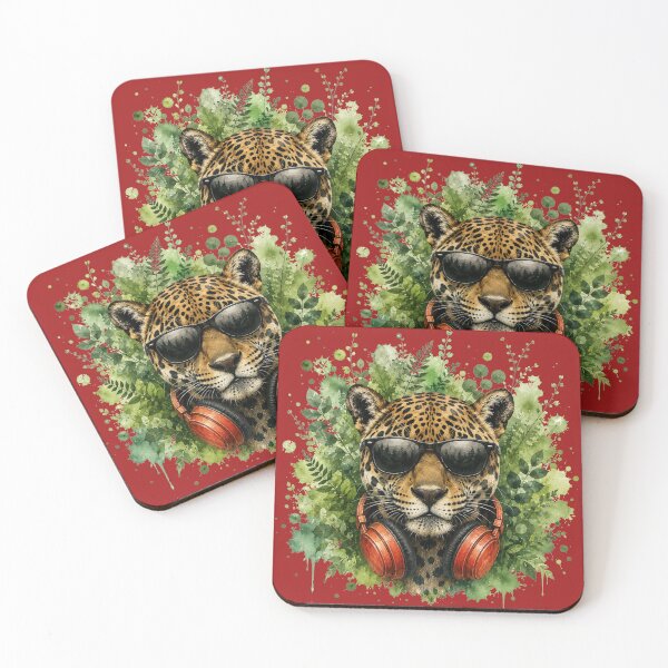 Item preview, Cool Jaguar with headphones designed and sold by Rose Design & Photos.