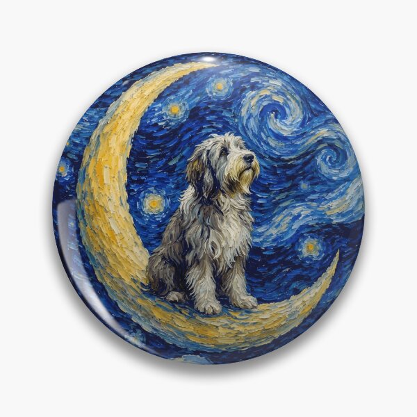 Item preview, Funny Bearded Collie Starry Night Painting Cute Moon Stars Mom Dad Kids designed and sold by FurryHavenPH.