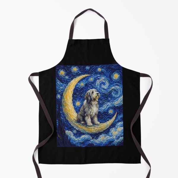 Item preview, Funny Bearded Collie Starry Night Painting Cute Moon Stars Mom Dad Kids designed and sold by FurryHavenPH.