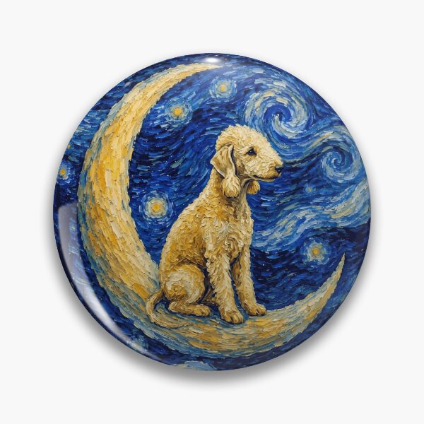 Item preview, Funny Bedlington Terrier Starry Night Painting Cute Moon Stars Mom Dad Kids designed and sold by FurryHavenPH.