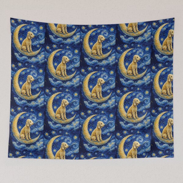 Item preview, Funny Bedlington Terrier Starry Night Painting Cute Moon Stars Mom Dad Kids designed and sold by FurryHavenPH.