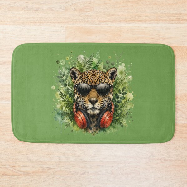 Item preview, Cool Jaguar with headphones designed and sold by Rose Design & Photos.