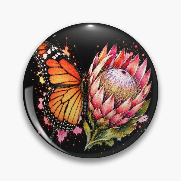 Item preview, Protea Butterfly Watercolor Illustration designed and sold by ColorSplash123.
