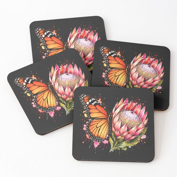 Item preview, Protea Butterfly Watercolor Illustration designed and sold by ColorSplash123.