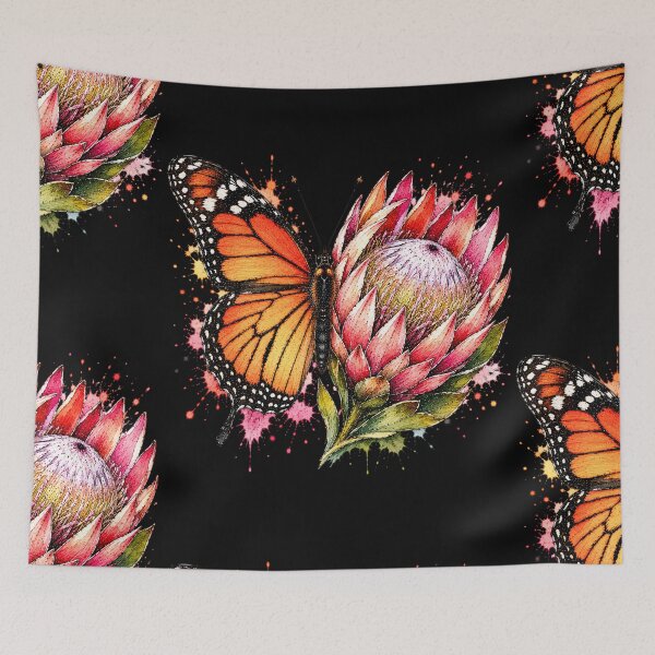 Item preview, Protea Butterfly Watercolor Illustration designed and sold by ColorSplash123.