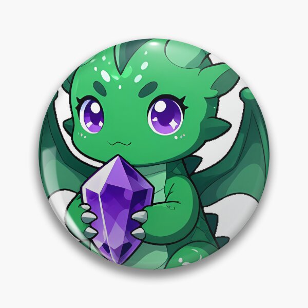 Item preview, Emerald Dragon with Amethyst Crystal designed and sold by IllumeInk.
