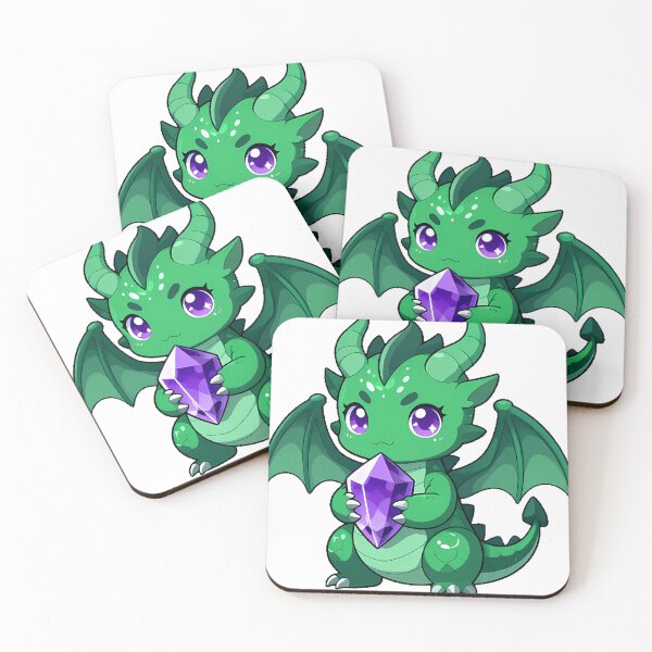 Item preview, Emerald Dragon with Amethyst Crystal designed and sold by IllumeInk.