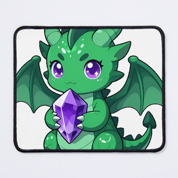 Item preview, Emerald Dragon with Amethyst Crystal designed and sold by IllumeInk.