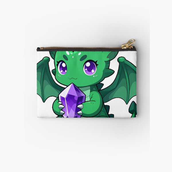 Item preview, Emerald Dragon with Amethyst Crystal designed and sold by IllumeInk.