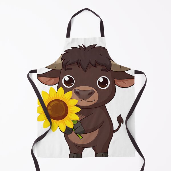 Item preview, Cute African Buffalo with Sunflower designed and sold by pumsquare.