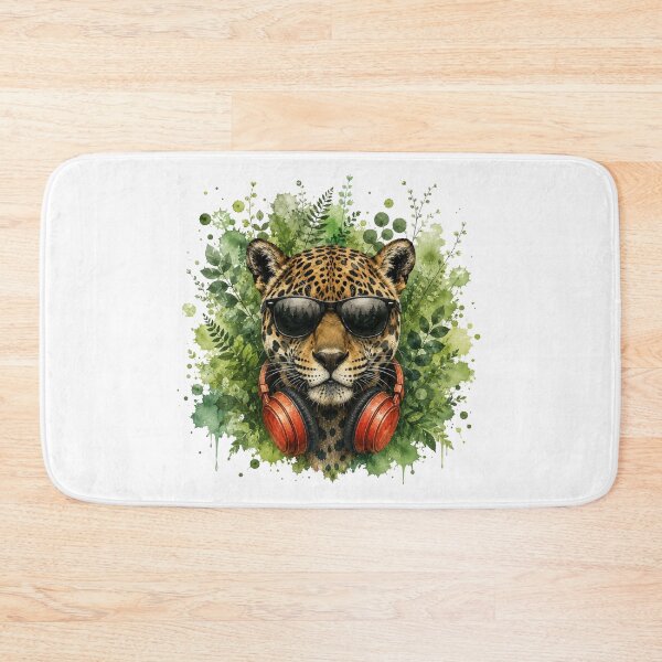 Item preview, Cool Jaguar with headphones designed and sold by Rose Design & Photos.