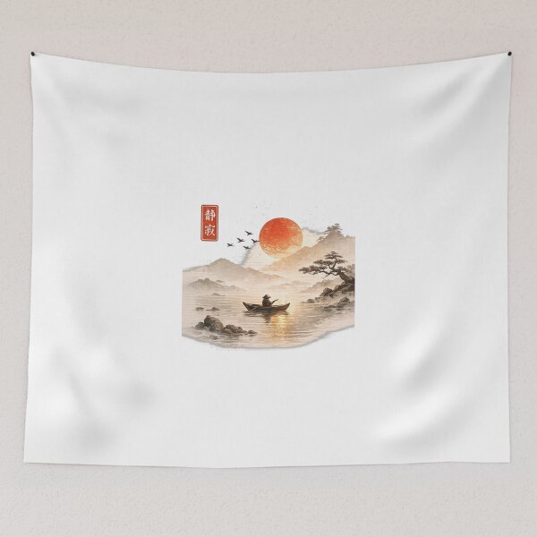 Item preview, Serenity on the Water – Minimalist Japanese Landscape T-Shirt designed and sold by LarkLeaf.