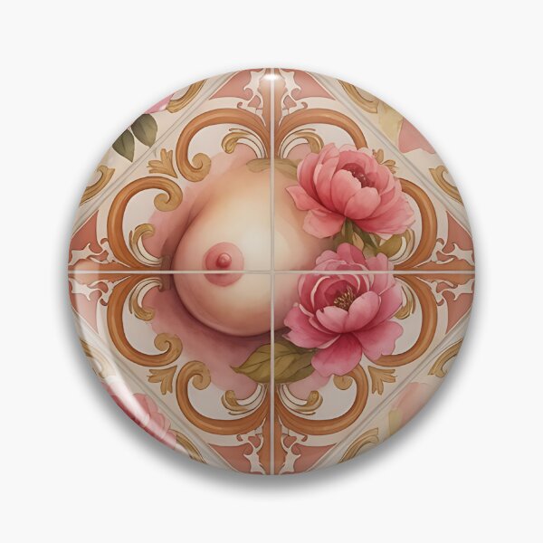 Item preview, Peony Breast Artistic Tile Pattern designed and sold by HappyOops.
