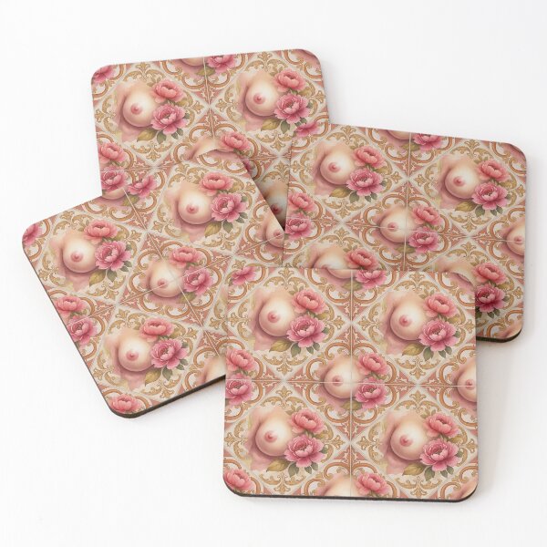 Item preview, Peony Breast Artistic Tile Pattern designed and sold by HappyOops.