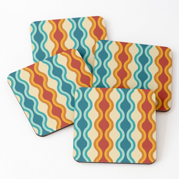 Item preview, Retro 70s Wavy Vintage Geometric Pattern Art designed and sold by Zaya_art.