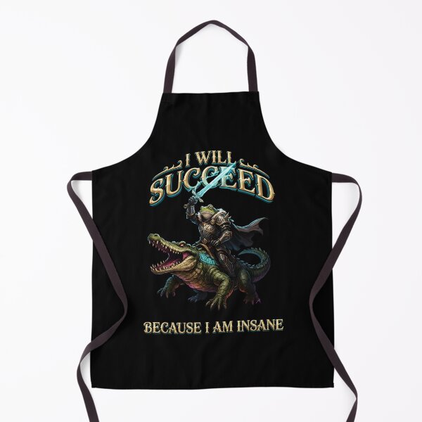 Item preview, I Will Succeed Because I Am Insane Sword Frog Meme designed and sold by Redgiant87x.
