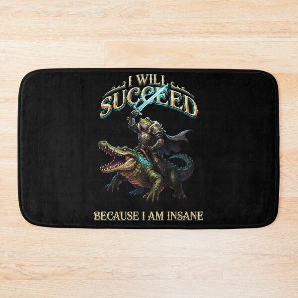 Item preview, I Will Succeed Because I Am Insane Sword Frog Meme designed and sold by Redgiant87x.