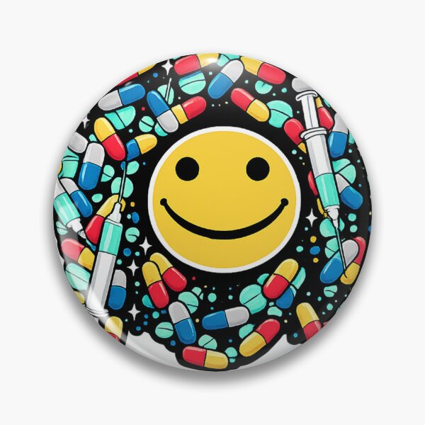 Item preview, Addicted To You Smiley Face Pills Pop Art Sticker designed and sold by Lin-B-Designs.