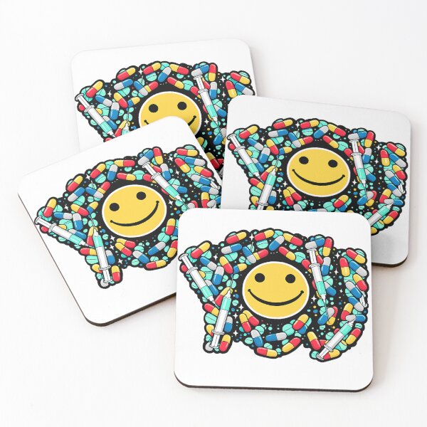 Item preview, Addicted To You Smiley Face Pills Pop Art Sticker designed and sold by Lin-B-Designs.