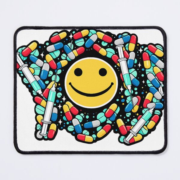 Item preview, Addicted To You Smiley Face Pills Pop Art Sticker designed and sold by Lin-B-Designs.