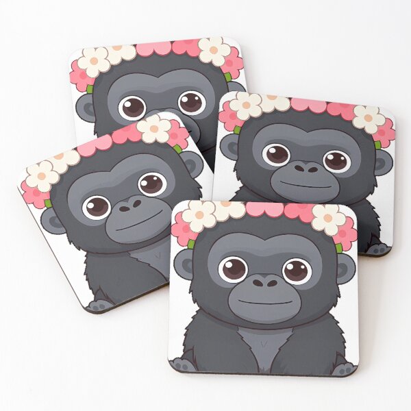 Item preview, Gentle Gorilla with Flower Crown designed and sold by pumsquare.