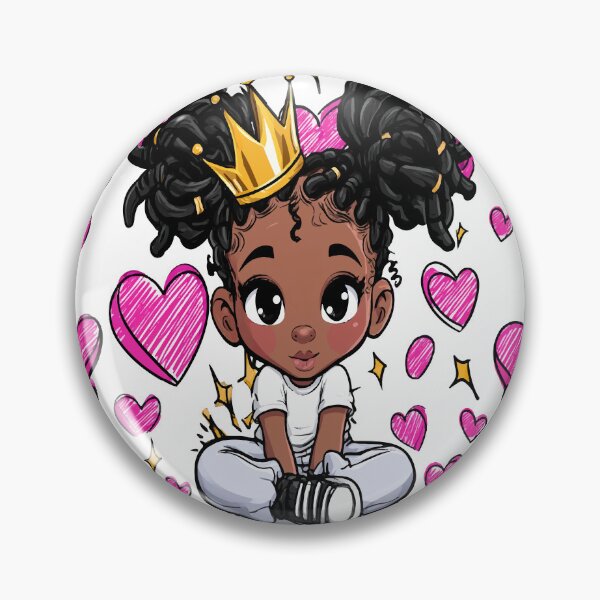 Item preview, Beautiful Black Princess Crown, Stars, and Hearts Print Pattern designed and sold by RichardRags.
