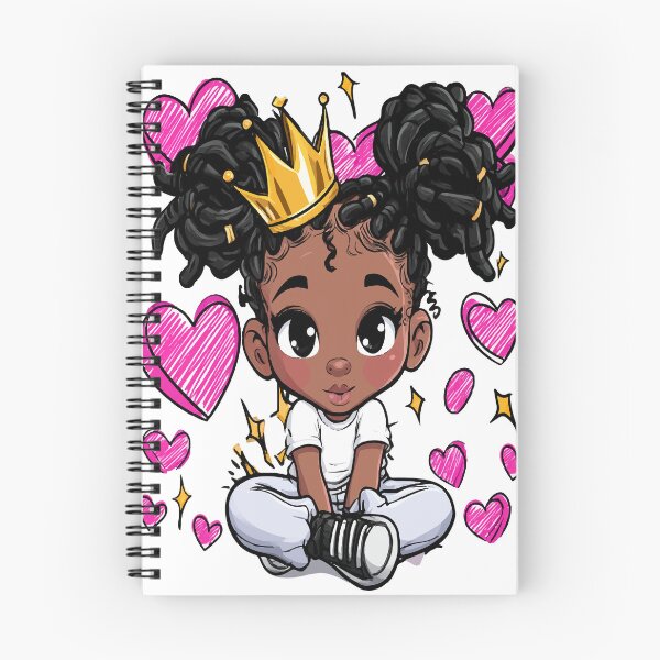 Item preview, Beautiful Black Princess Crown, Stars, and Hearts Print Pattern designed and sold by RichardRags.