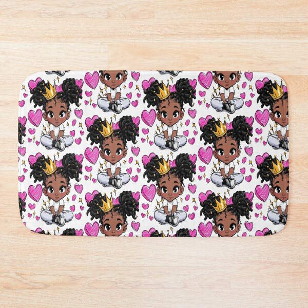Item preview, Beautiful Black Princess Crown, Stars, and Hearts Print Pattern designed and sold by RichardRags.