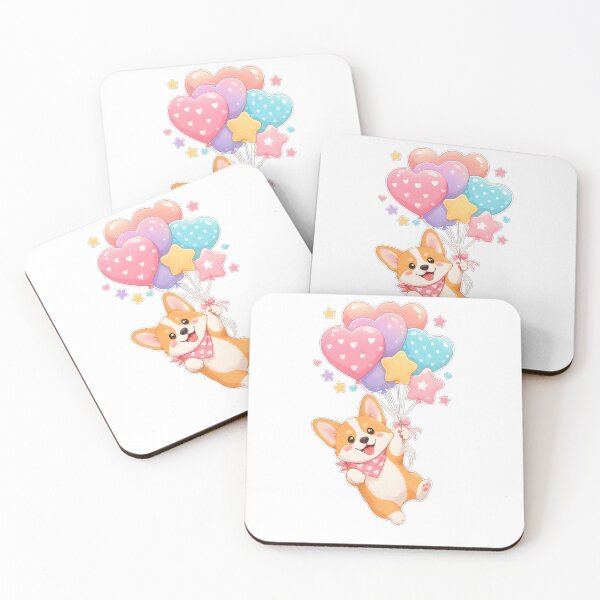 Item preview, Dreamy Floating Corgi with Heart Balloons designed and sold by Kaikab007.