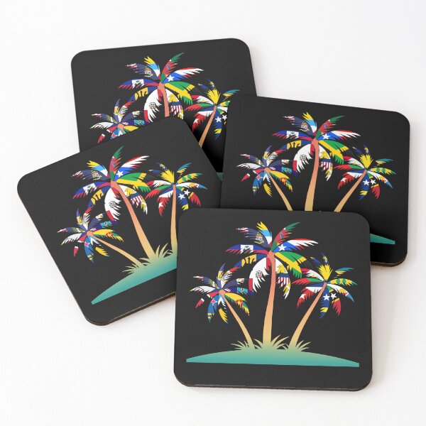 Item preview, Caribbean Flags Palm Trees, Tropical Caribbean Heritage designed and sold by Flag Outfit.