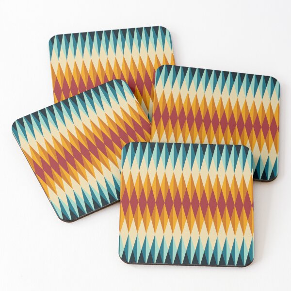 Item preview, Retro Mid-Century Diamond Geometric Pattern Art designed and sold by Zaya_art.