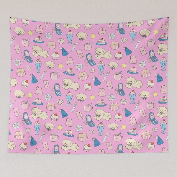 Item preview, Cute Kawaii Pink Seamless Pattern designed and sold by jianina-alondra.