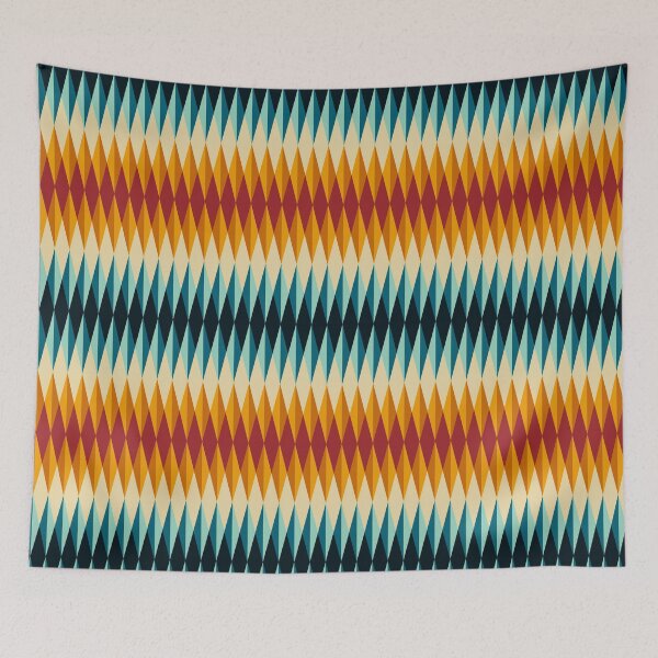 Item preview, Retro Mid-Century Diamond Geometric Pattern Art designed and sold by Zaya_art.