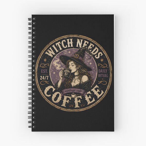 Item preview, Witch Needs Coffee | Vintage Witch Café Halloween Coffee Lover Design designed and sold by KAM-KAM-STORE.